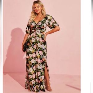 VICI floral jumpsuit puff sleeve